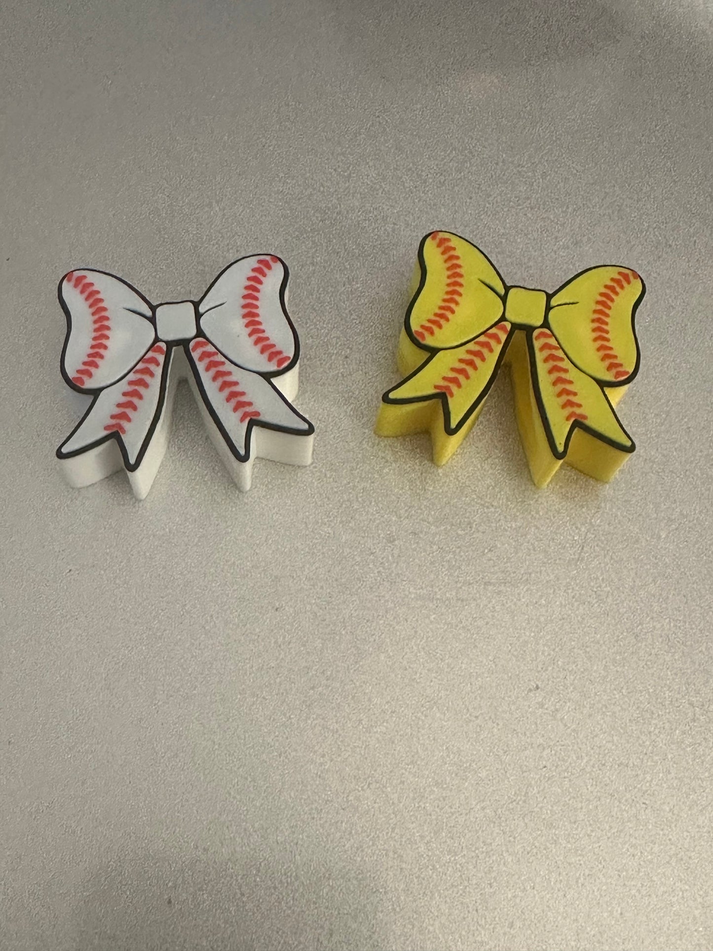 Softball Bow Straw Topper