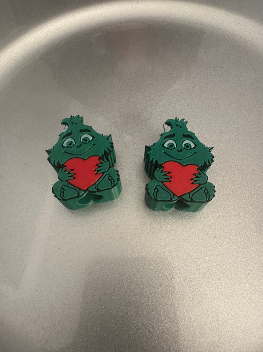 Green Heart Straw Topper